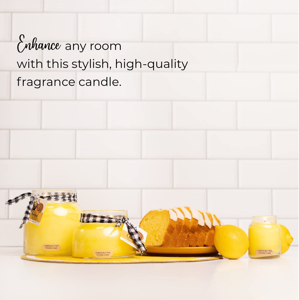 Lemon Butter Pound Cake - 34oz Papa Scented Candle Jar with Lid - Keepers of the Light - 155 Hours of Burn Time, Gift