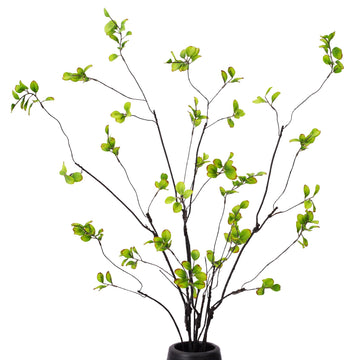 4 Pcs Artificial Ficus Branches for Vase, 35.4 Inch Faux Eucalyptus Stems, Greenery Stems and Realistic Faux Branches