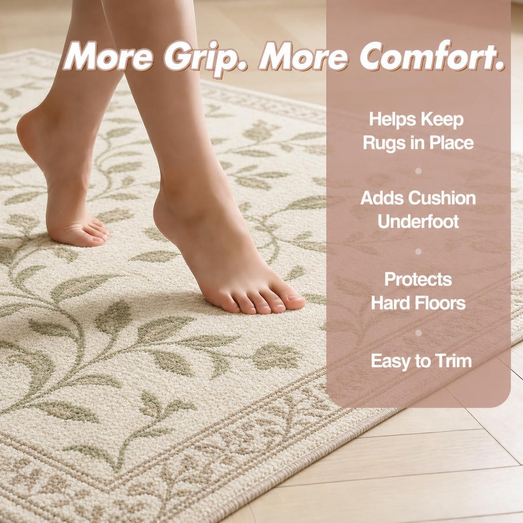 Non Slip Rug Pad 5x7 Ft, 1/4" Thick Rug Mats, Carpet Padding for Under Rugs