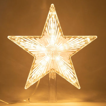 Christmas Tree Topper Star Warm White Light Christmas Tree Decor for Christmas Holiday Home Fit for General Size Xmas