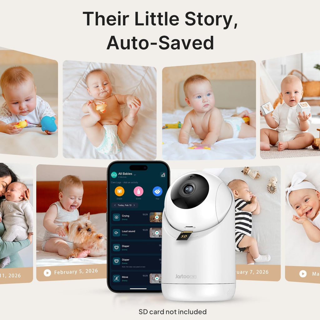 Smart Baby Monitor with 2K Camera & Mount, 5.5" Screen, Hybrid Wi-Fi and No Wi-Fi Connection, Long Range, AI-Powered