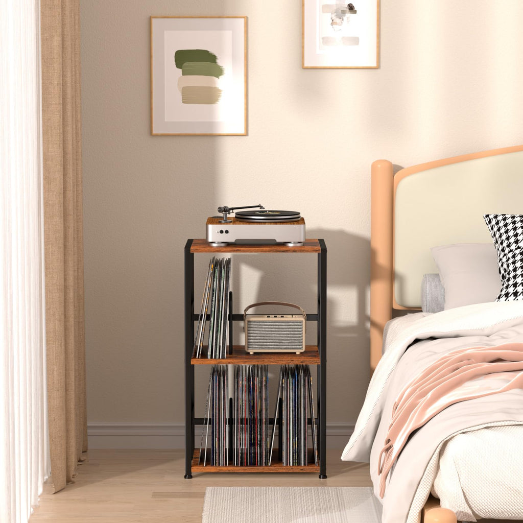Record Player Stand, Turntable Stand with Vinyl Record Storage