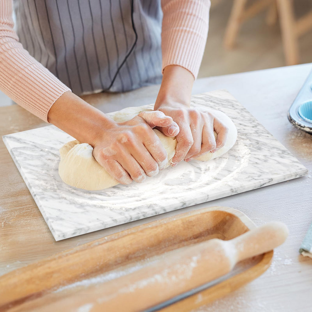 8 x 12 Inches Marble Cutting Board, Stone Cutting Board with Non-Slip Feet Countertop, Rectangular Serving Slab