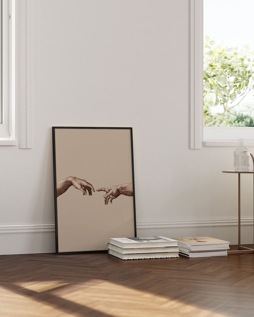The Creation of Adam Poster - Michelangelo Poster, Light Academia Wall Art, Aesthetic Posters, Hands Touching Art
