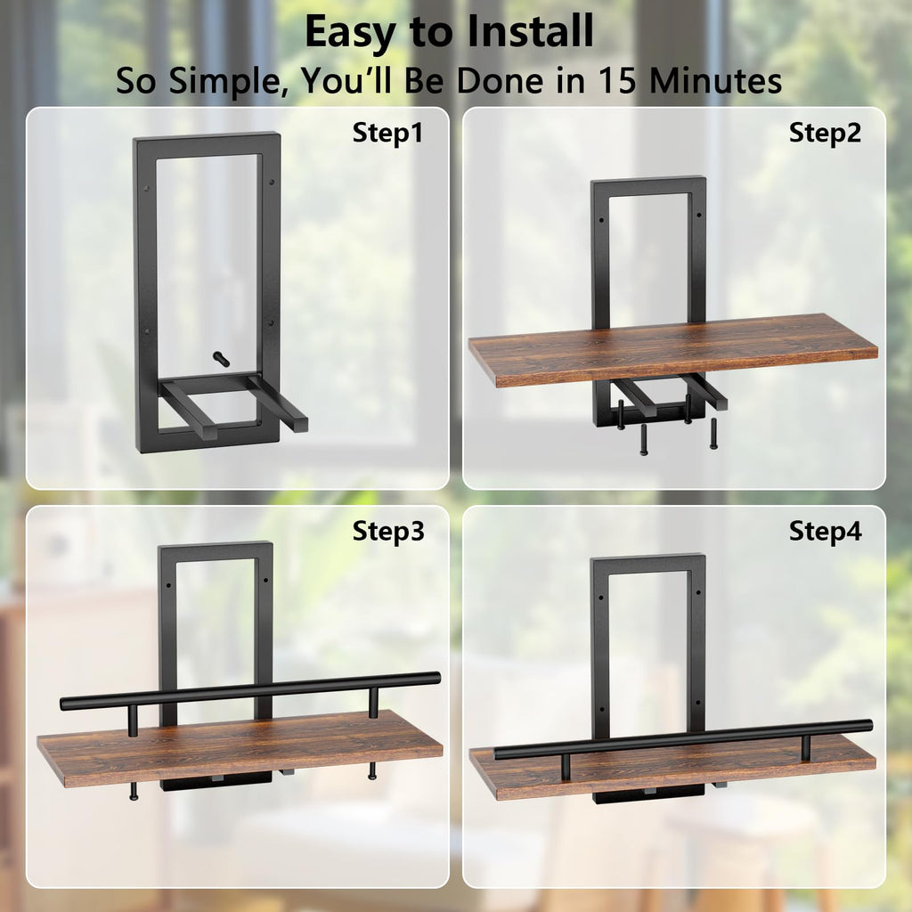 Floating Shelves for Wall, Plant Shelf Indoor, Wall Planters for Indoor Floating Plant Shelves Decor (2 Pack) (Rustic