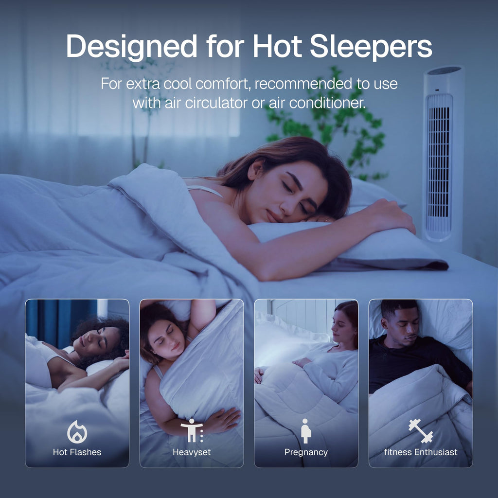 Cooling Comforter - Cooling Blankets for Hot Sleepers, Lightweight Comforter for Summer with Dual-Sided Cool Tech