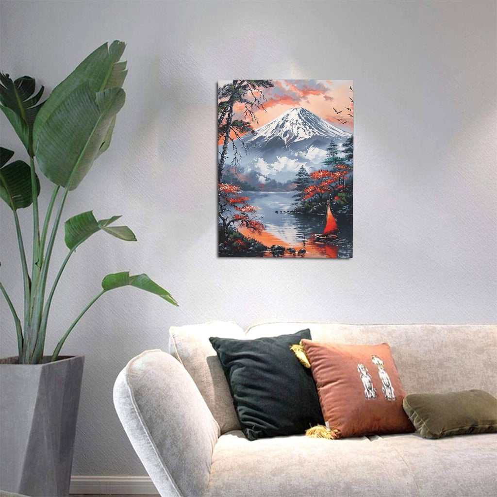 Mount Fuji Canvas Wall Art Japanese Print Painting Framed ArtWork 16"x20"