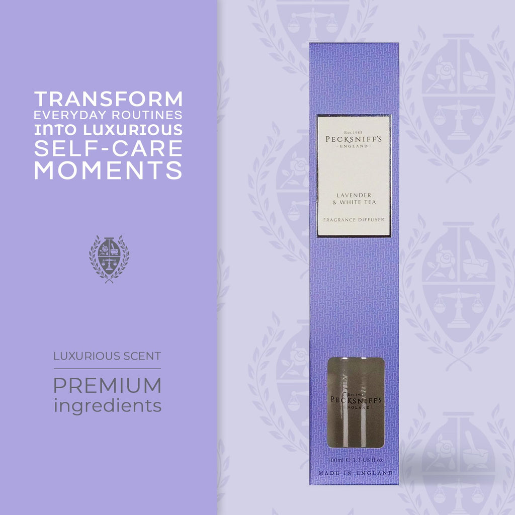 Classic 100 ml/ 3.3 fl oz Reed Diffuser Set, Lavender & White Tea
