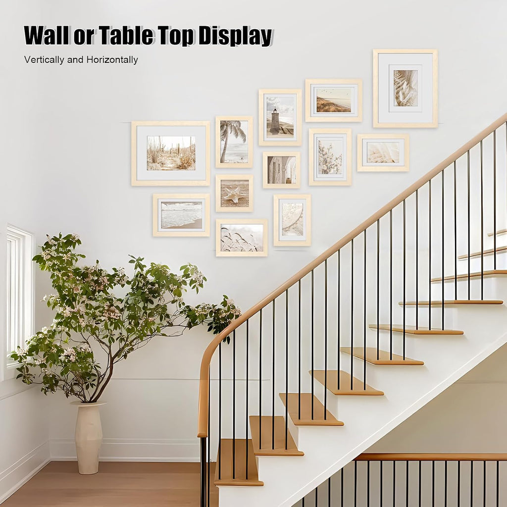 Picture Frame Set 12 Pack, Picture Frames Collage Wall Decor with Two 8x10, Four 5x7, Four 4x6, Two 4x4 for Wall and