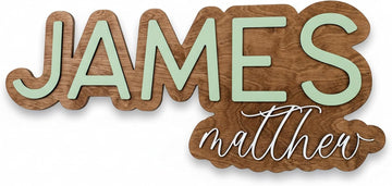 Nursery Name Sign, Wooden Name Sign, Name Plate for Wall, Custom Wooden Sign, Baby Name Announcement Sign, (James