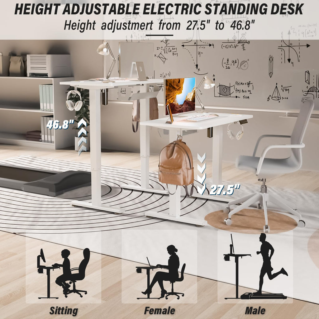 Standing Desk, 35x20 Inch Electric Height Adjustable Computer Desk