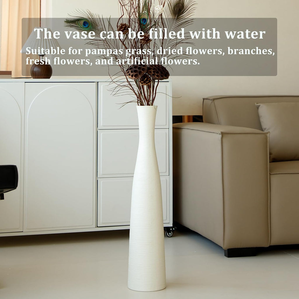 Ceramic Tall Floor Vase, 29" Terracotta Large Decorative Vases Home Decor | Big Standing Flower Vase for Modern Boho