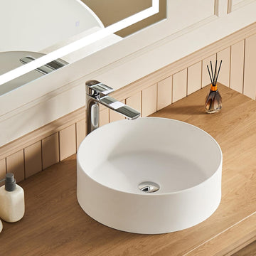 17.7 Inch Round Bathroom Vessel Sink