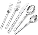 40-Piece Hammered Silverware Set, 18/10 Stainless Steel Flatware Set for 8, Cutlery Set