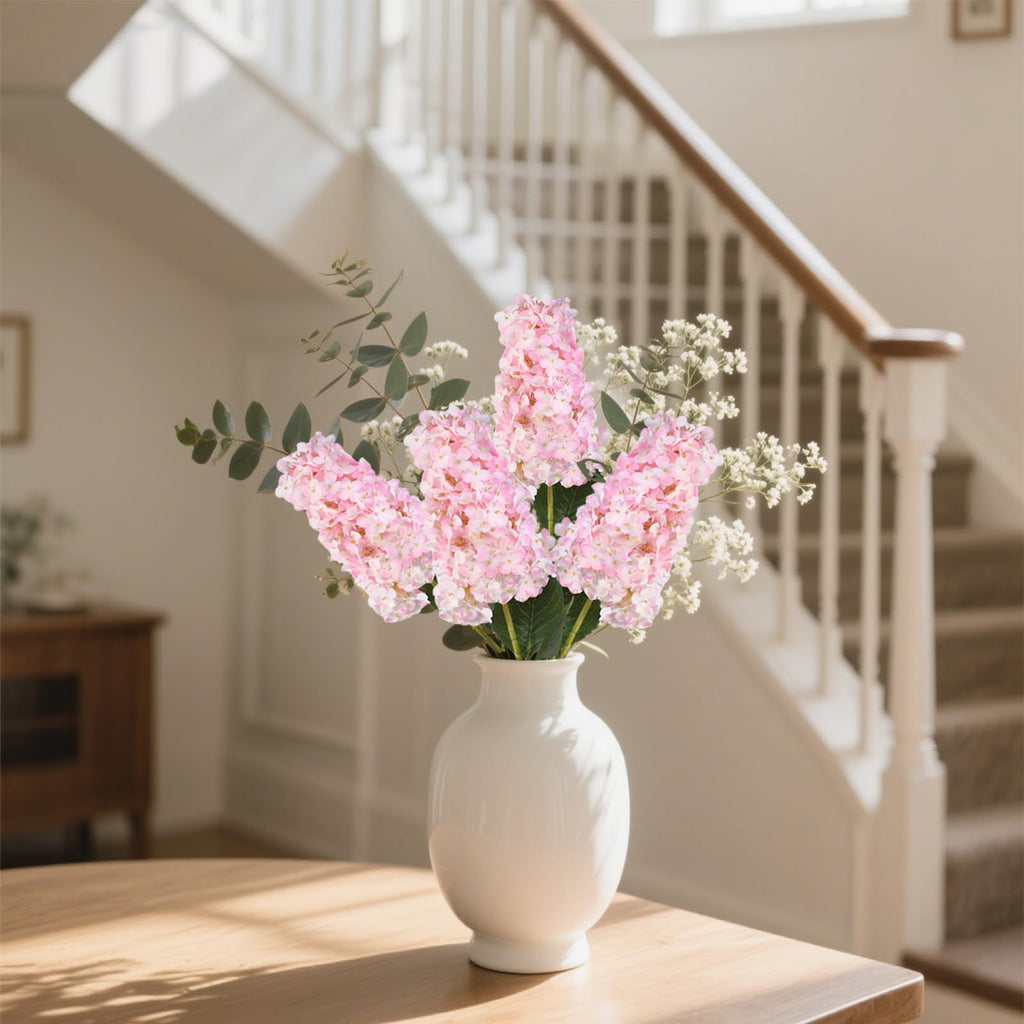 Pink Artificial 33.5" Conical Faux Hydrangeas