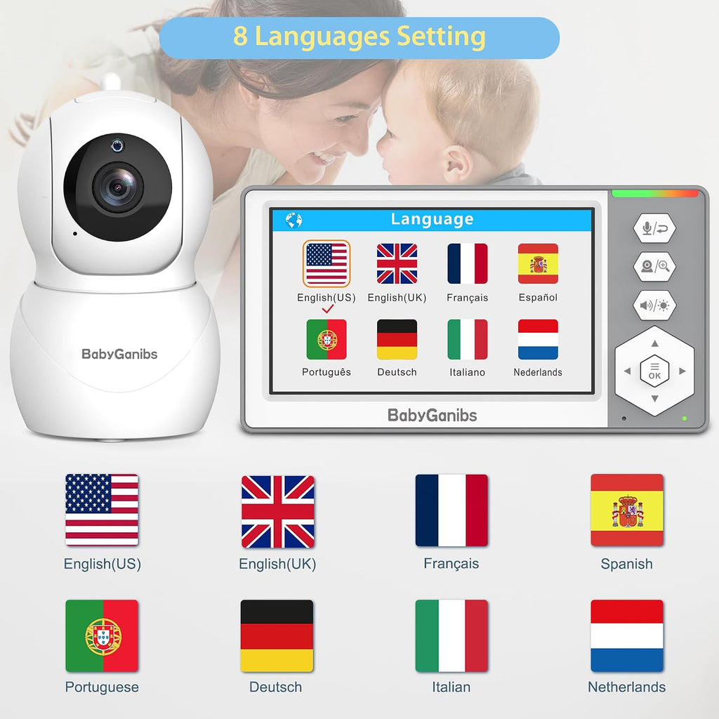 Monitor with Camera and Audio No WiFi Remote Control 4.3''