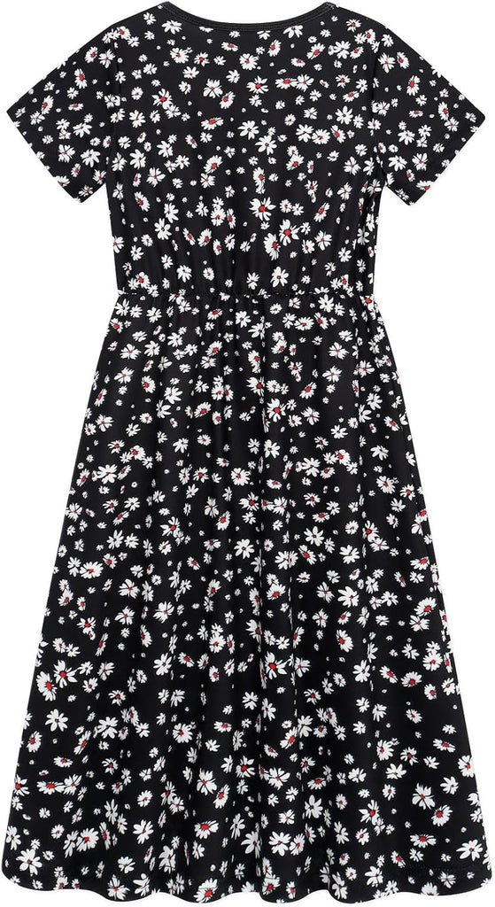 Girls Dresses Casual Maxi Dress Floral Print Dress for Girls