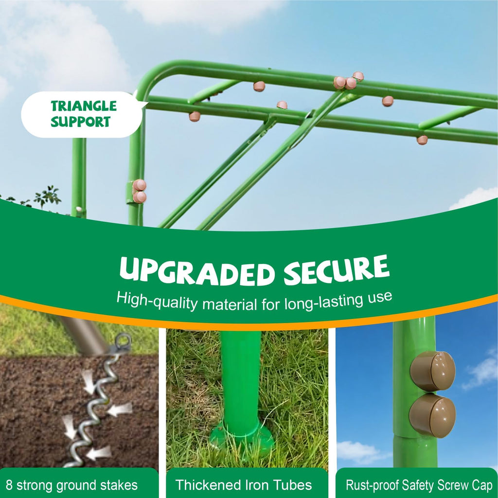 Outdoor Monkey Bars for Backyard, Metal Jungle gym for Child