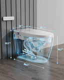 Smart Toilet with Bidet Built In, One Piece Elongated Tankless Japanese Toilet, Auto Open and Close Lid