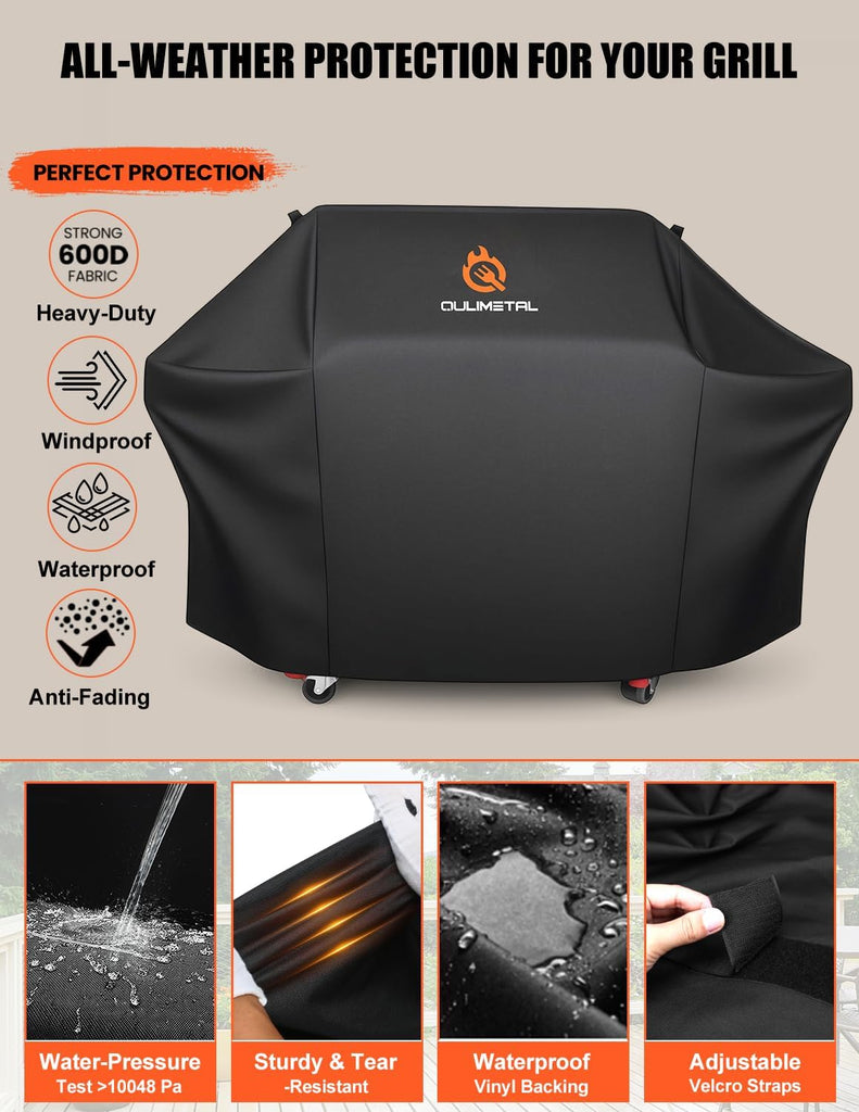 72 inch BBQ Grill Cover | 600D Waterproof Cover for Large Outdoor Gas,Compatible with