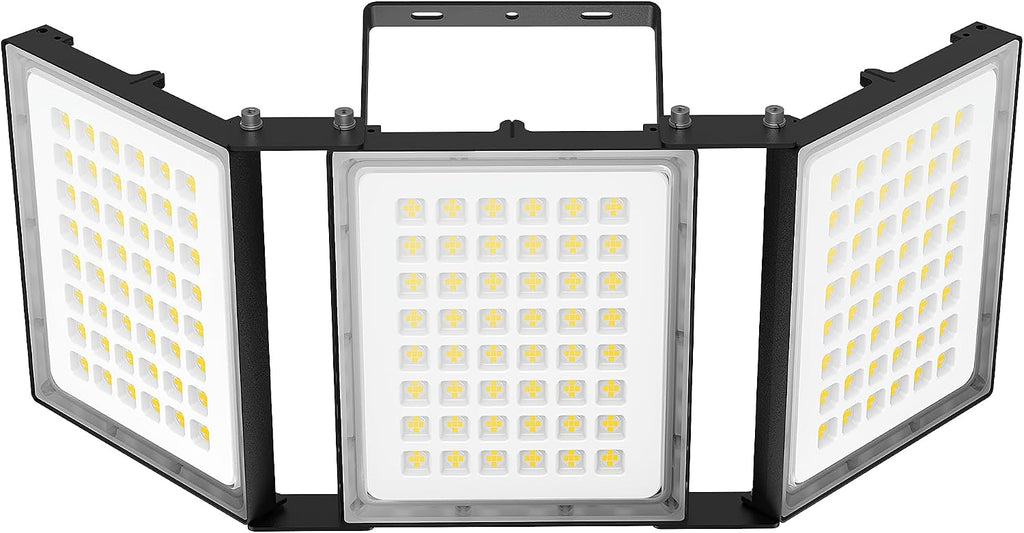 600W LED Outdoor Flood Light, 60000LM Super Bright Stadium Light, 6000K Daylight White, IP66 Waterproof 3 Heads