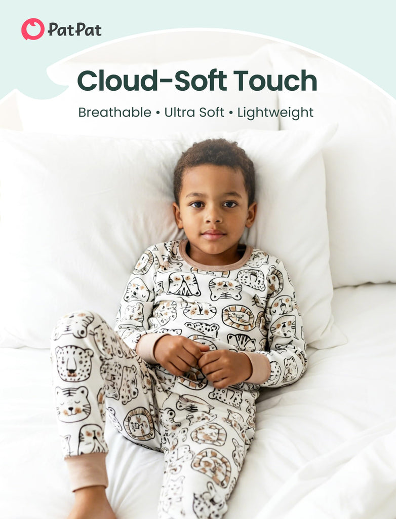 Bamboo Viscose Pajama Set for Toddlers with Improved Tensile Strength, Snug Fit Pjs Sleeper for Baby Boys Girls Kids