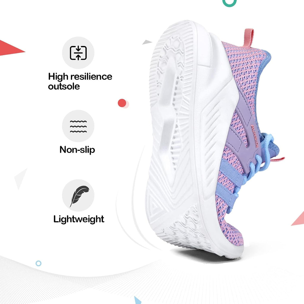 Girls Tennis Shoes Lace-up Running Sneaker for Kids
