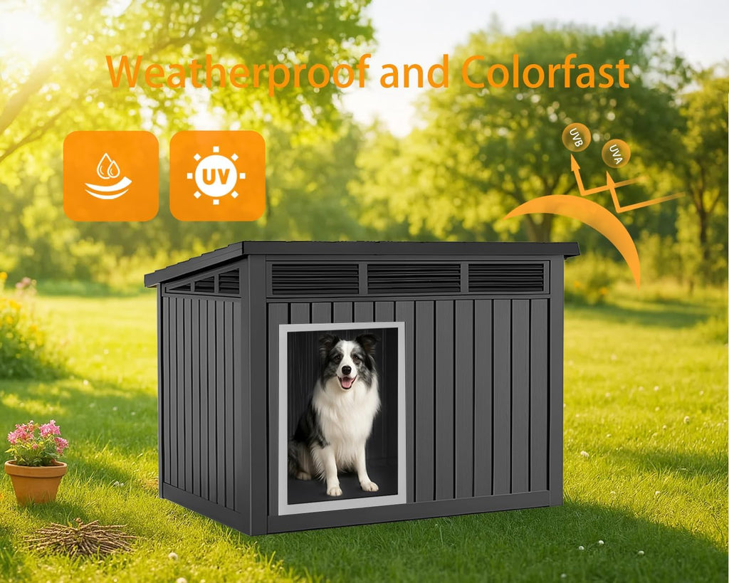 Dog House Outdoor & Indoor, Medium Size, Black
