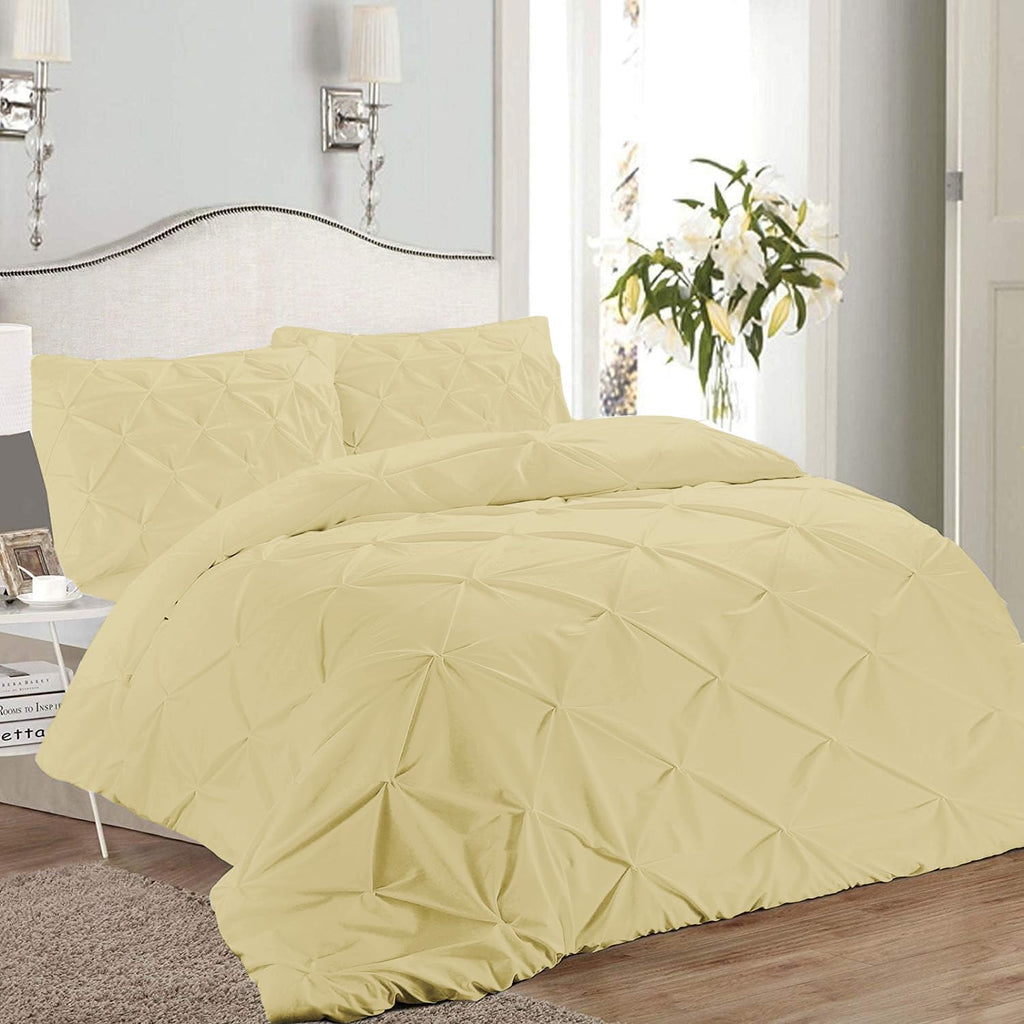 Luxurious 3 Piece Pinch Pleated Duvet Cover Set Super King Plus Size (120" x 120") Inch 100% Egyptian Cotton 800 TC