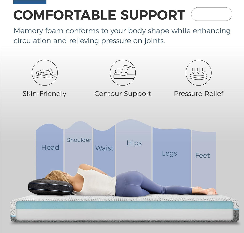 Firm Queen Mattress 12 Inch Memory Foam Mattress Queen Size Bed in a Box for Back Pain Relief and Cool Sleep with Gel