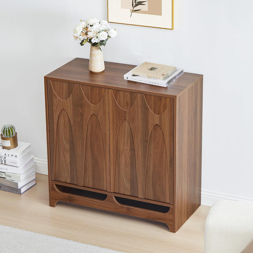 Sideboard Buffet Cabinet with Storage, 31.5" Mid Century Modern Storage Cabinet with Adjustable Shelf and 2 Doors