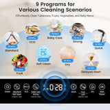 WiFi Countertop Portable Mini Dishwasher, Smart 9 Programs,167℉ High-Temp, Hot Air Drying, Air Refresh, 360° 3 Spray