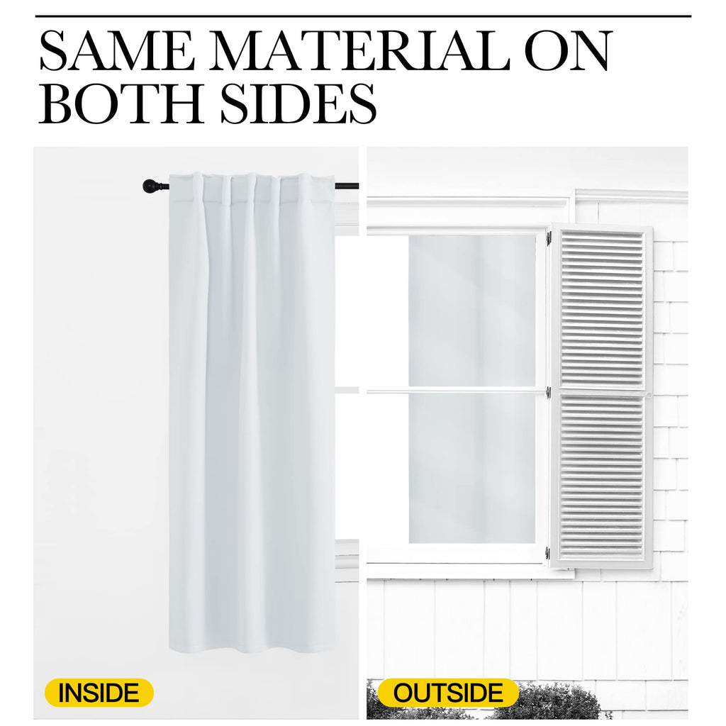 Short Curtains for Small Window - (Cloud Grey Color) W42 Wide, 2 Pieces, 40 inches Length Curtains, Modern Design