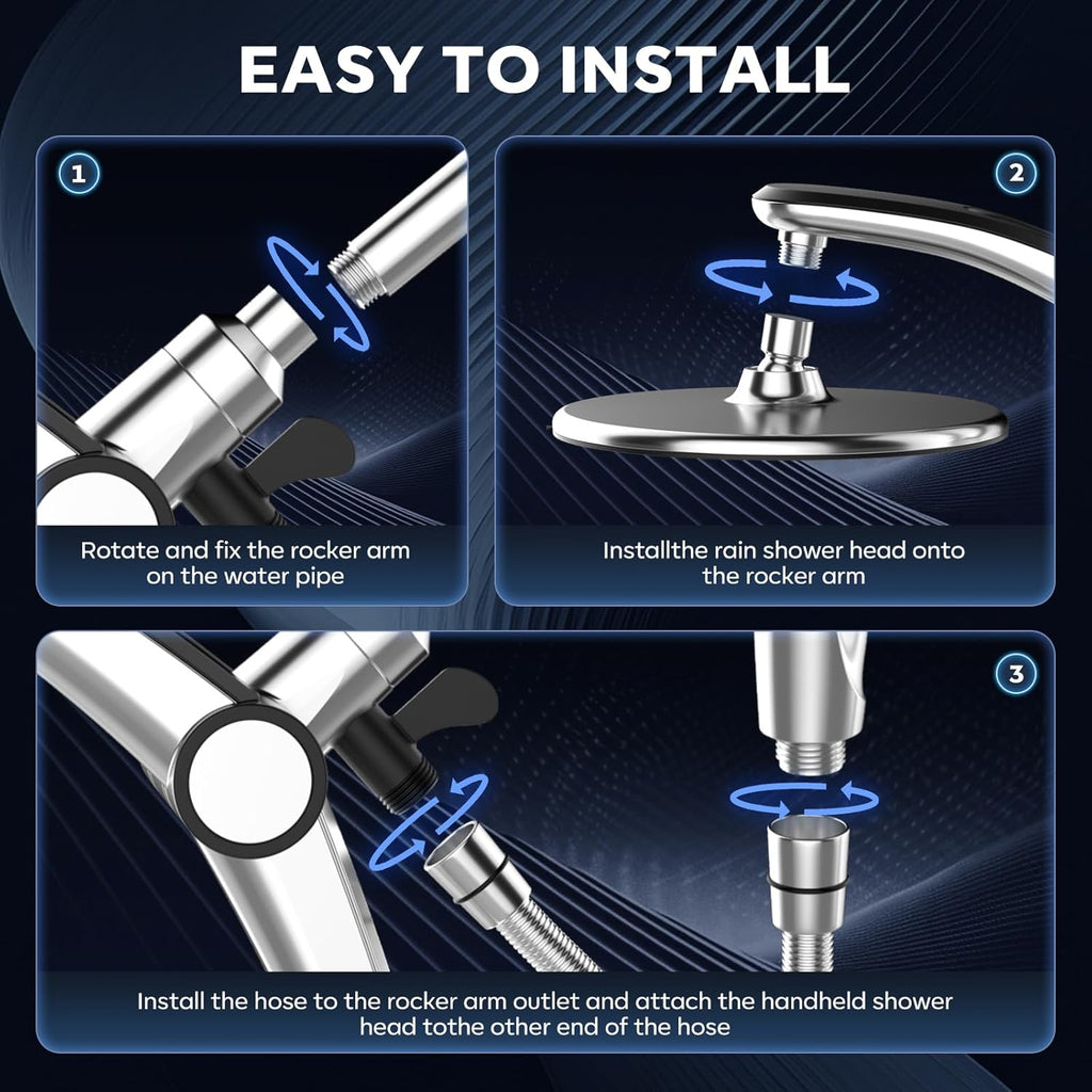 Shower Head with filtered Handheld High Pressure daul Shower Heads with Handheld Spray Combo and 10 Sprays Handheld