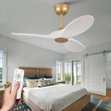 Inspired Maverick Style 36 Inch Solid Wood Ceiling Fan with Remote,White and Gold Ceiling Fan no Light, 6 Speeds, Reversible DC Motor, Modern Ceiling Fans without Lights for Outdoor Indoor Office Farmhouse Patios A101-B0DQ84N88M