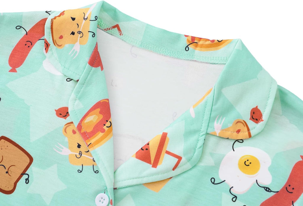 Boys Pajamas Fun Prints Button-Down Short Sleeve Set