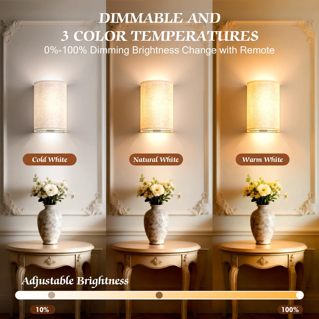 Battery Operated Wall Sconce Wireless Wall Sconces Set of Two