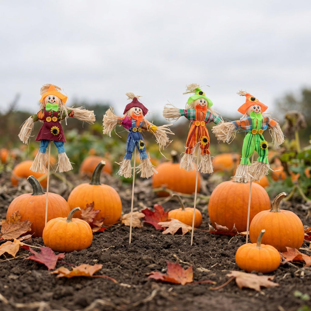 4 Pack Scarecrow Picks, 12.6 in Fall Scarecrow Decorations
