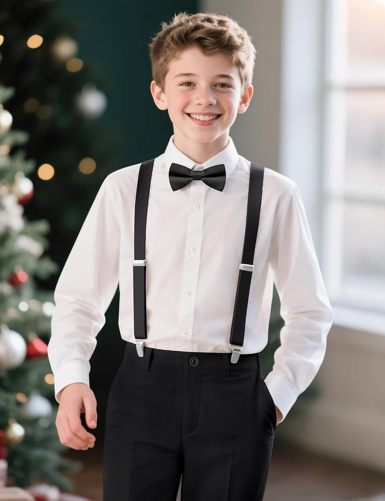 Boys' Formal Suit Set, with Suspenders, Adjustable Waist