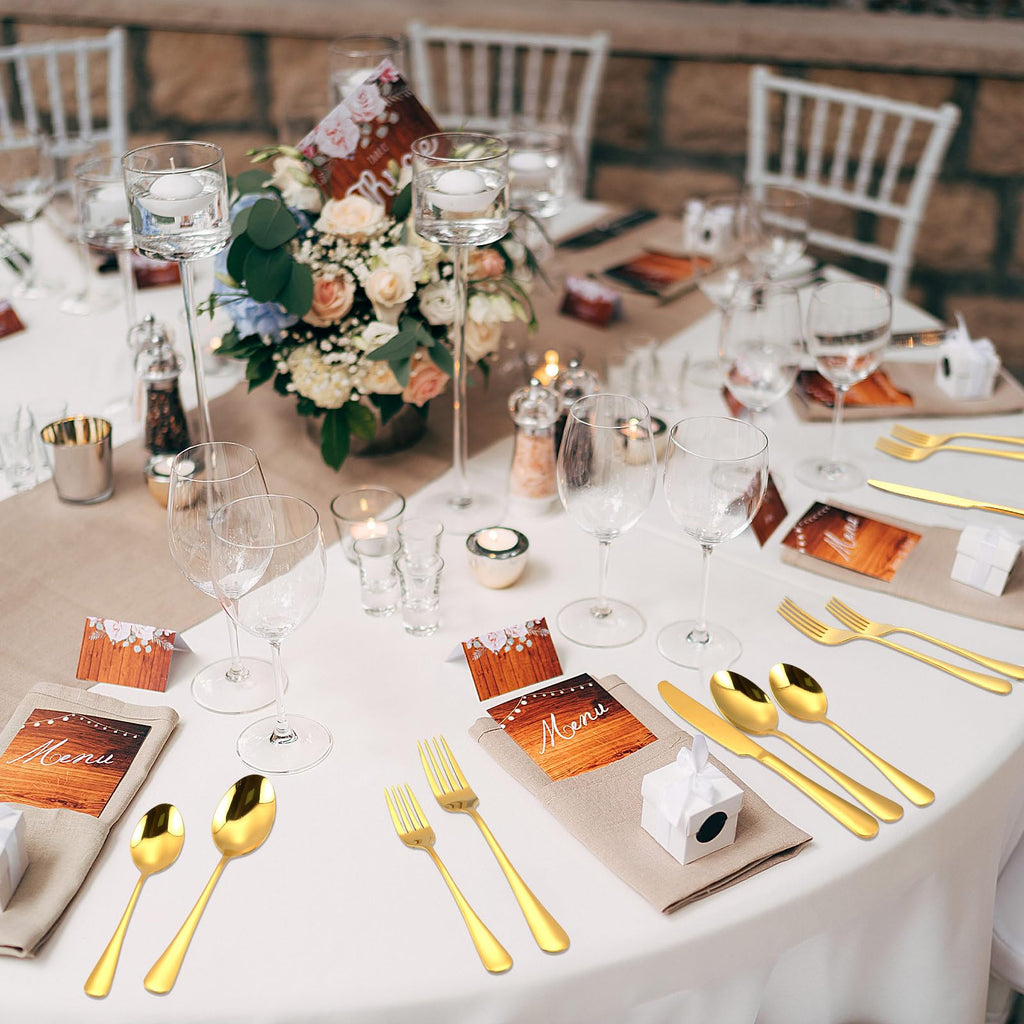 150 Pcs Gold Silverware Set Stainless Steel Dinnerware for 30 Guest