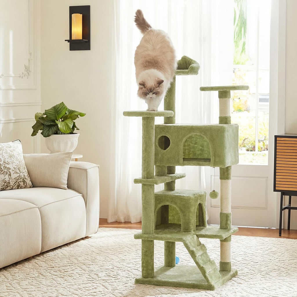 54 Inch Cat Tree Tower with Scratching Posts, Indoor Use