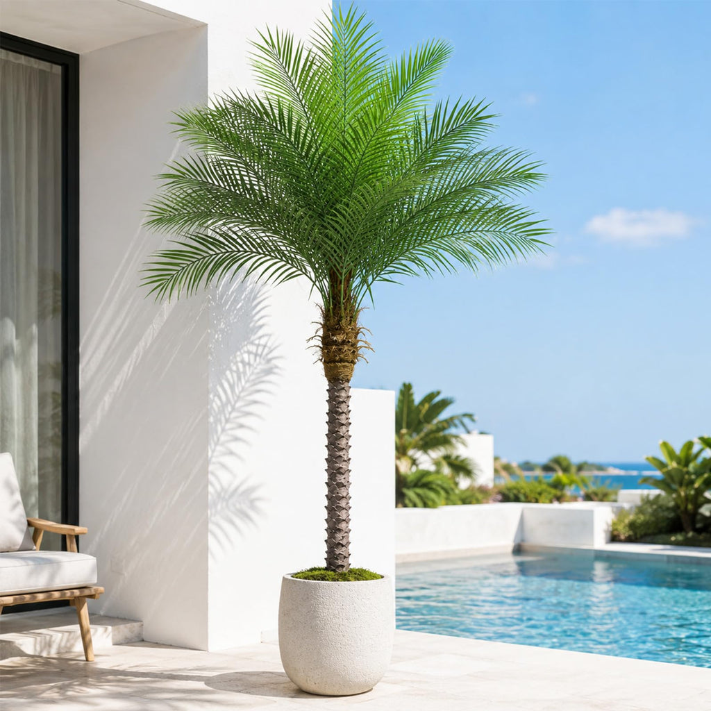 7ft Artificial Phoenix Palm Tree, Faux Coconut Silk Tropical Fake Palm Plant for Indoor Outdoor Home Office Patio