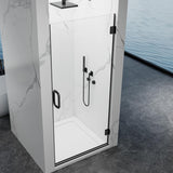 Framelss Hinged Shower Door, 36" W x 76" H Single Swing Pivot Shower Door