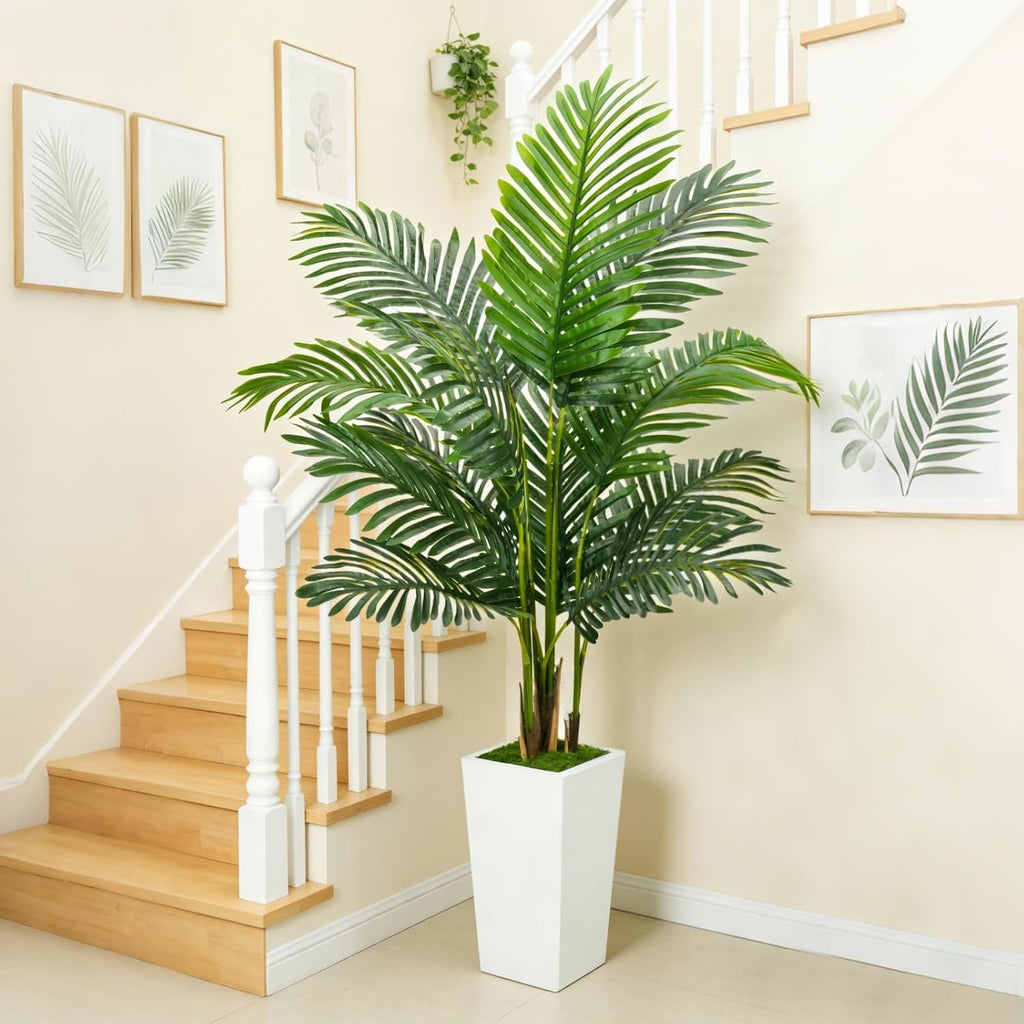 5FT Artificial Palm Tree with Thickened Planter, Fake Plant Indoor
