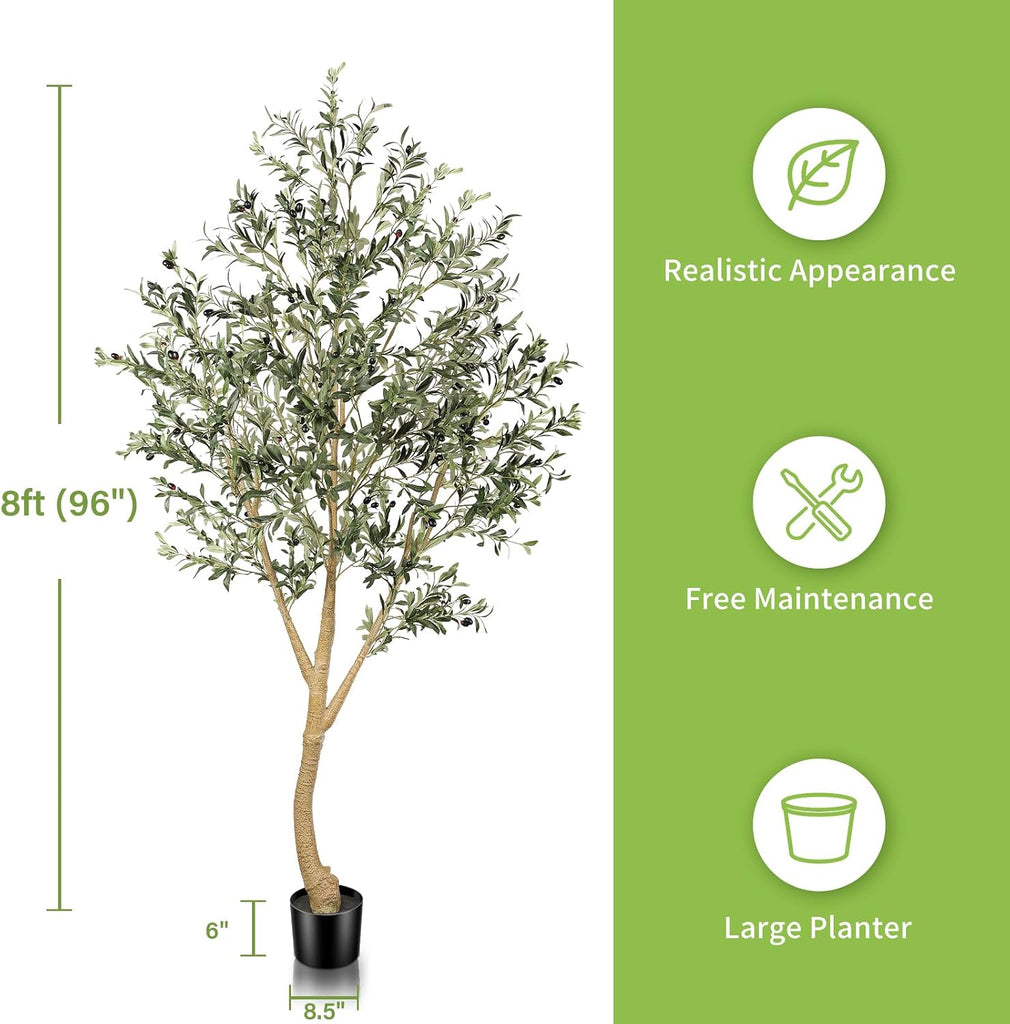 8ft Faux Olive Tree - Large Olive Trees Artificial Indoor