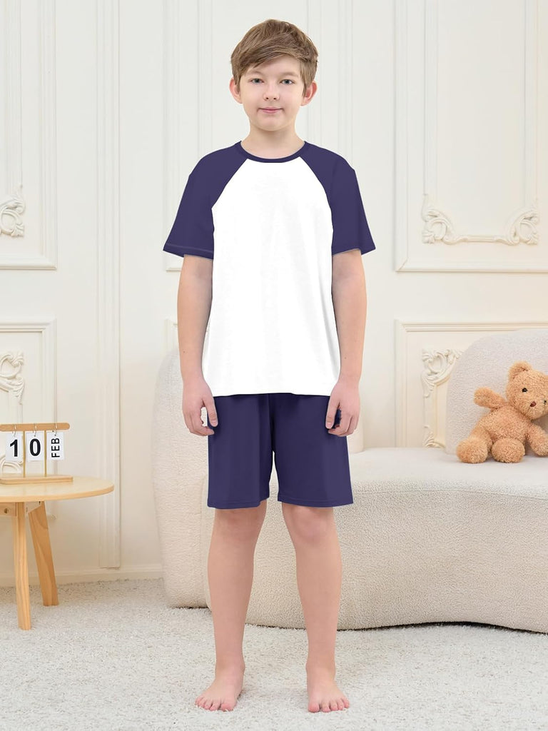 Boys's Summer Pajamas Striped Short Sleeve Sets Modal Pjs