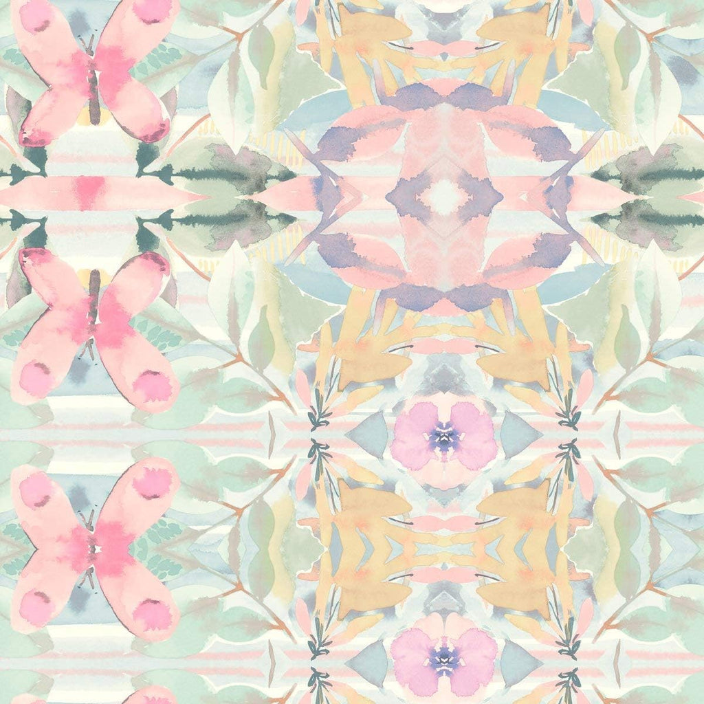 RMK10853WP Pink Synchronized Geometric Peel and Stick Wallpaper 20.5" x 16.5 feet, White