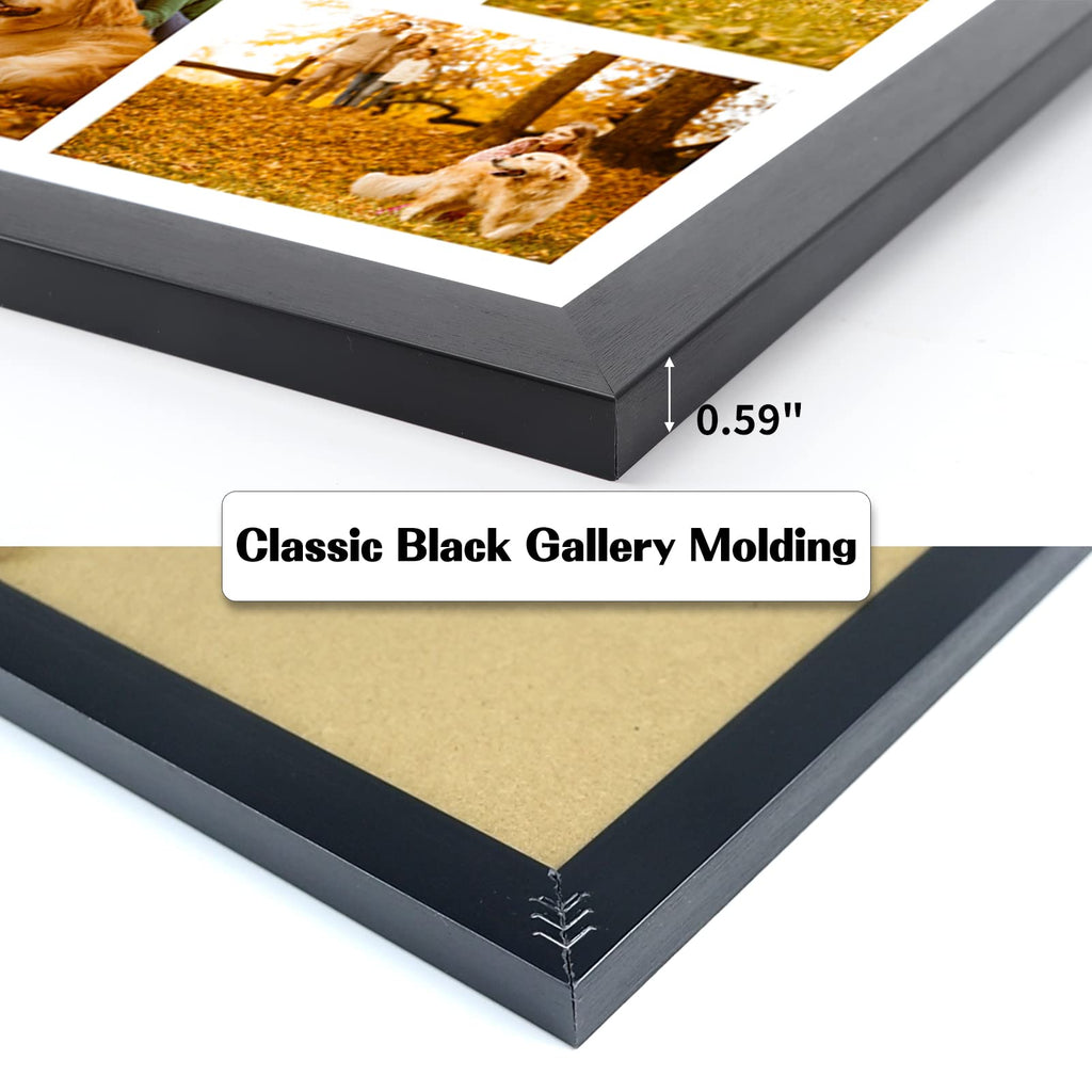2 Pack 4x6 Picture Frames Collage with 9 Openings, Display Eight 4 x 6 Pictures and One 8x10 Photos for Wall