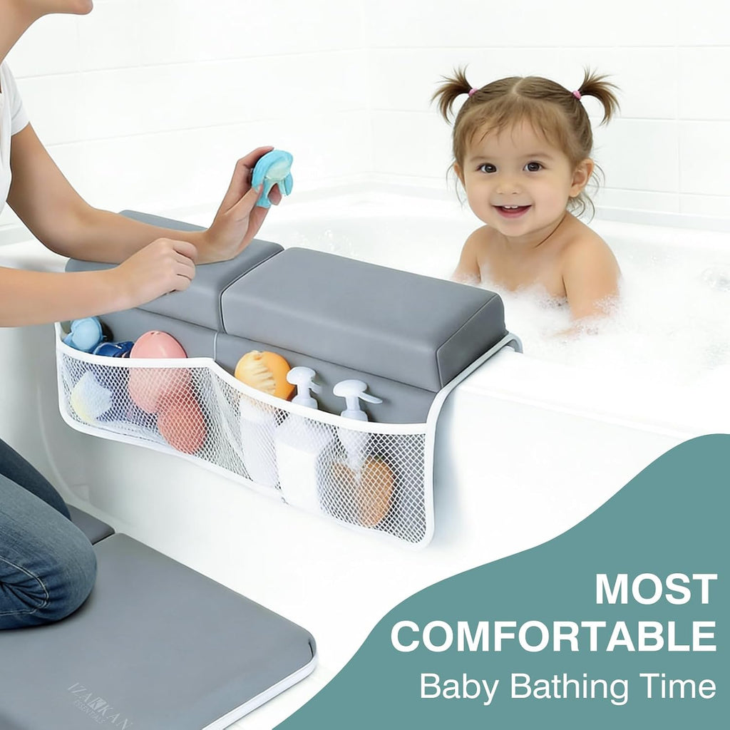 Bath Kneeler and Elbow Rest Pad Set - 1.5" Thick Baby Bath Kneeler - Non-Slip Bathtub Kneeler and Elbow Rest Set