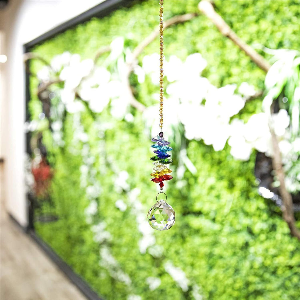 Hyaline&Dora 30mm Chandelier Crystals Ball Prisms Rainbow Octogon Chakra Suncatcher for Gift
